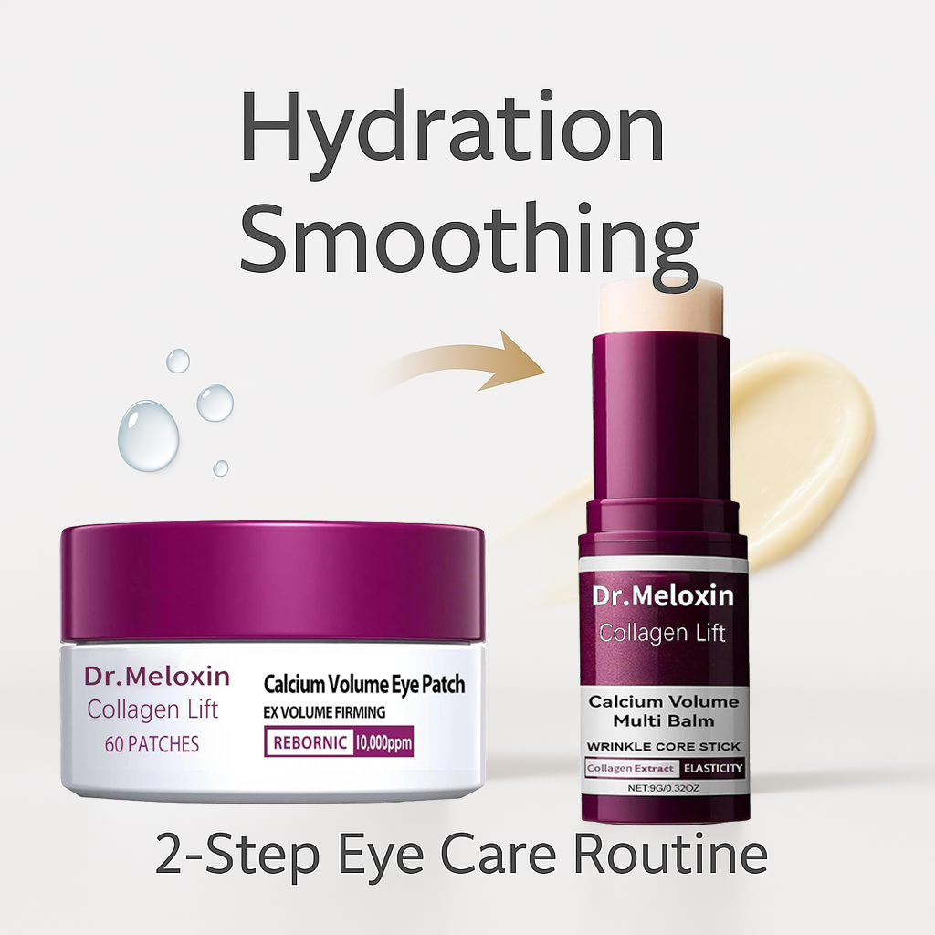 💗 [Dr.Meloxin Official] 50% OFF ✨ Collagen Lift Eye Balm Stick + Eye Patch Set | Firming, Anti-Aging, Wrinkle Care