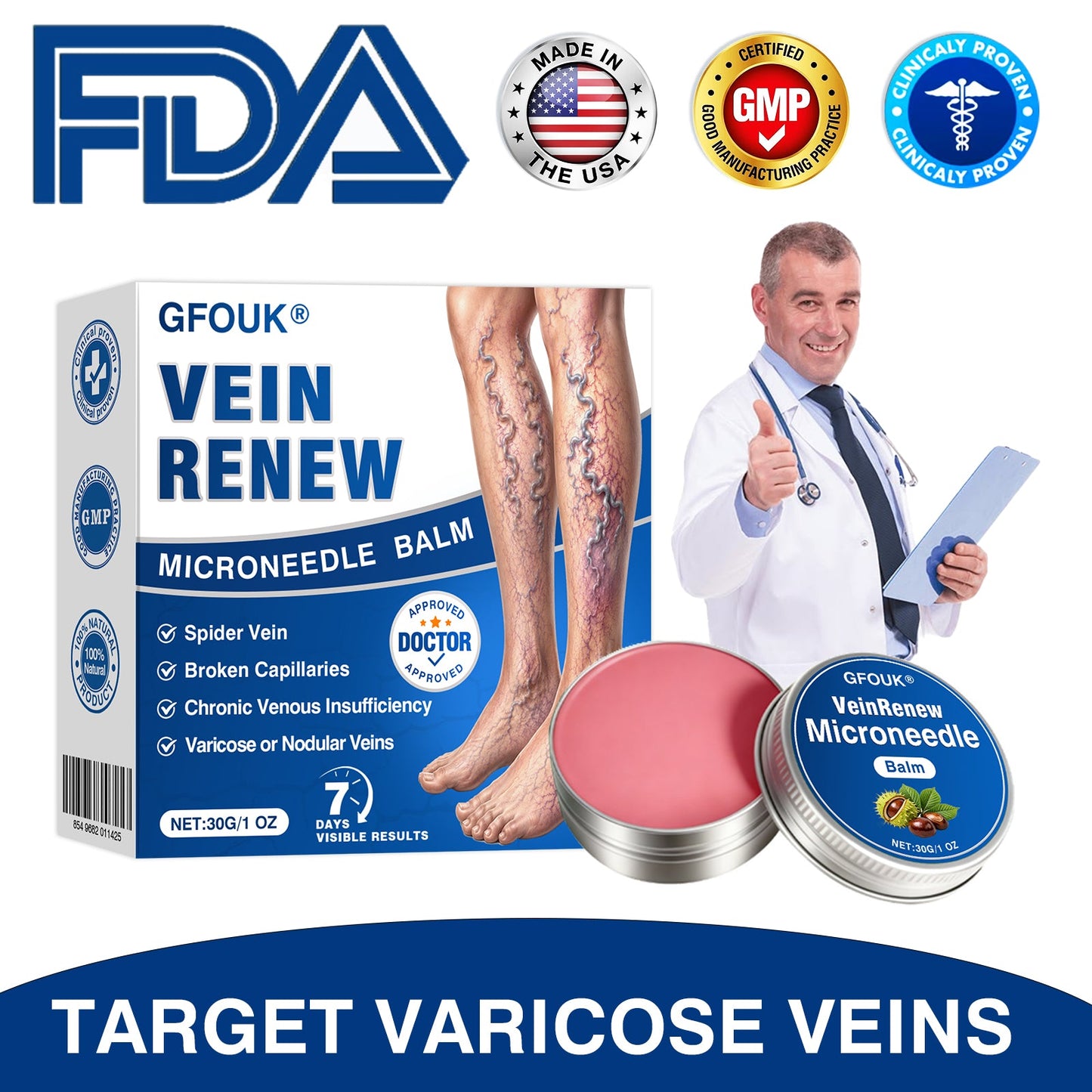 🇺🇸👨‍⚕️🦵🛡️GFOUK® VeinRenew Microneedle Balm