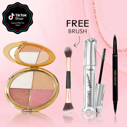 🎊Last 3 hours 60% off🔥eye & cheek palette - eyeshadow and highlighter makeup (with Detachable Brush)