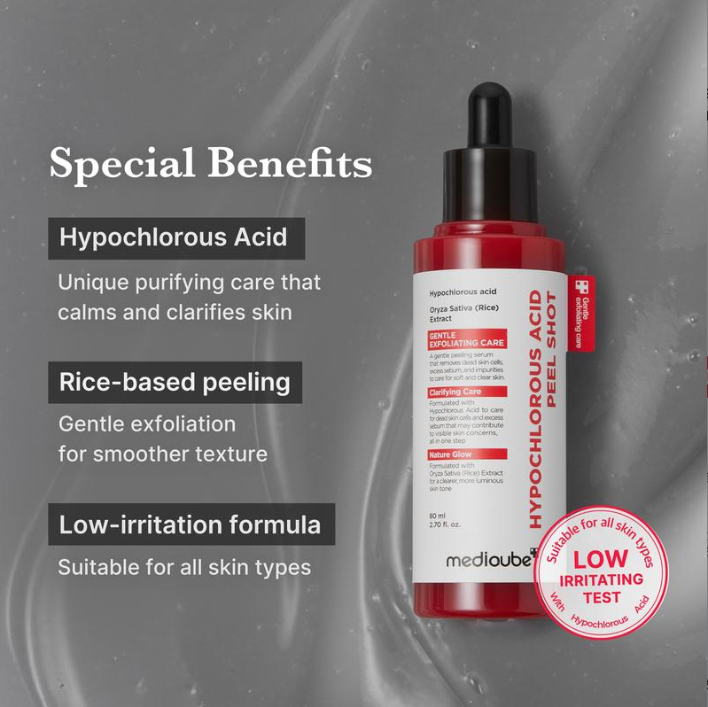 👉 🎉 75% OFF Today –  【medioube】 Hypochlorous Rice Peel Duo | Brightening, Exfoliating & Hydrating Serum 💧 For All Skin Types
