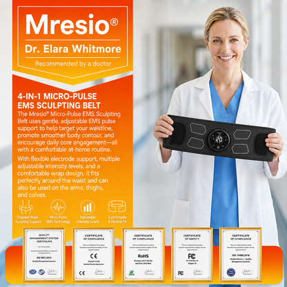 🥭Mresio® Smart Micro-Pulse EMS Sculpting Belt – Waist, Arms, Thighs & Calves Toning Support